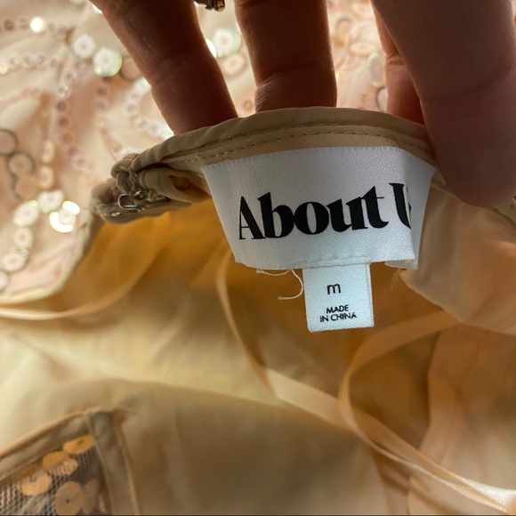 About Us | Revolve Jane Sequin Dress In Peach NEW - Picture 12 of 15